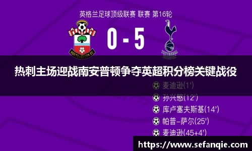 热刺主场迎战南安普顿争夺英超积分榜关键战役